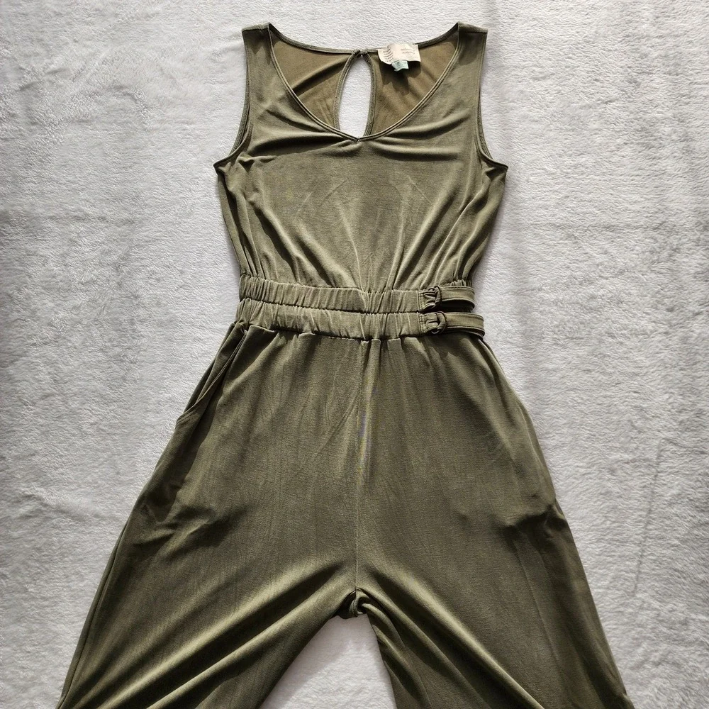 Saturday Sunday Anthropologie Jumpsuit Womens XS Olive‎ Green Wide Leg Romper - Picture 8 of 16